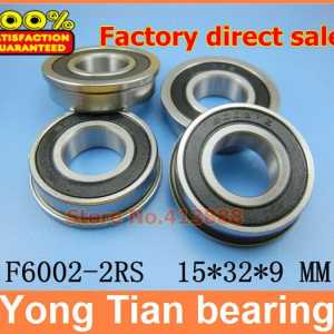 250pcs/lot free shipping Wholesale Flange ball bearing F6002-2RS 15*32*9 mm