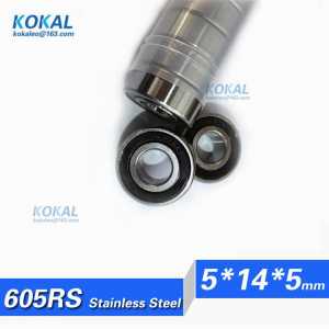 [S605RS]Free Shipping 10pcs 440C stainless steel 605-2RS 605RZ inner 5mm ball bearing 5*14*5mm S605RS ball bearing