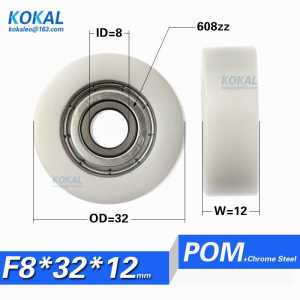 [F0832-12]Free shipping high quality ball bearing cabinet drawer sliding aluminum door window pulley roller 8*32*12 0832K