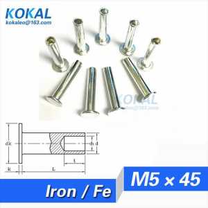 [Fe-M5*45] Free Shipping 50PCS M5 series pan head semitubular rivets M5*45MM steel rivets length 45MM