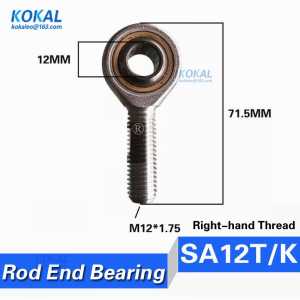 [SA12T/K] high quality fish eye right-hand male thread inner 12mm metric rod ends joint bearing SA12T/K POSA12 SAKB-12F rod ends