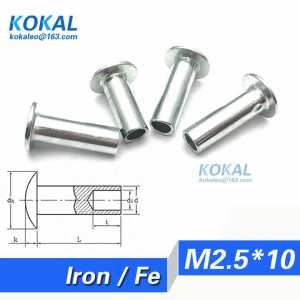[Fe-M2.5*10]100PCS high quality low noise M2.5 Series steel button round half hollow rivet M2.5*10mm