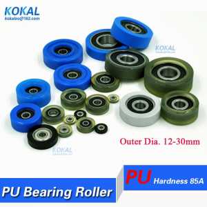 Free shipping 10PCS all kinds Polyurethane TPU PU ball bearing money count machine drawer rubber PU wheel roller pulley 12-40mm