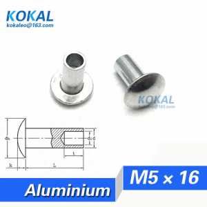 [YKAL-M5*16] 50PCS * M5 Series oval head half hollow rivet M5*16mm DIY furniture hardware aluminum steel rivet