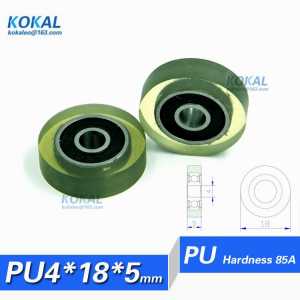 [PU0418-5]Free shipping 10PCS PU low noise 80-85A hardness currency count ball bearing roller wheel counter roller