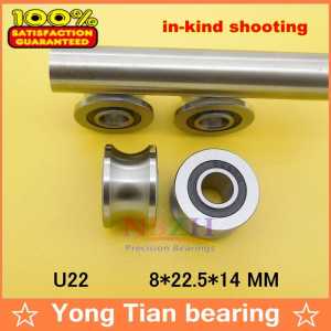 88888 high quality U22 8mm V / U groove pulley bearings 8*22.5*14.5*13.5 mm Ugroove roller wheel ball bearing U-22 TU22