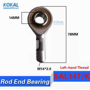 [SAL14T/K] high quality fish eye left-hand male thread inner 14mm metric rod ends joint bearing POSAL14 SALKB-14F rod ends